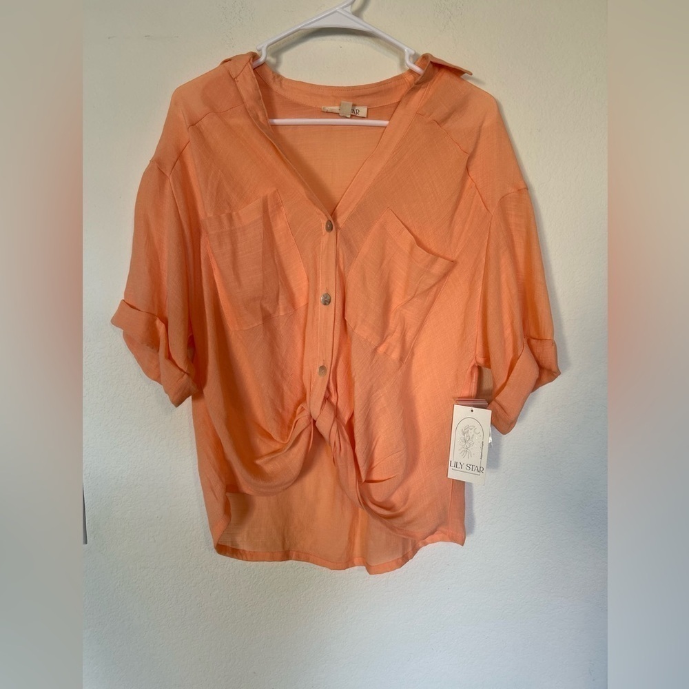NWT Lily Star Large Sherbet Button Down Front Twist